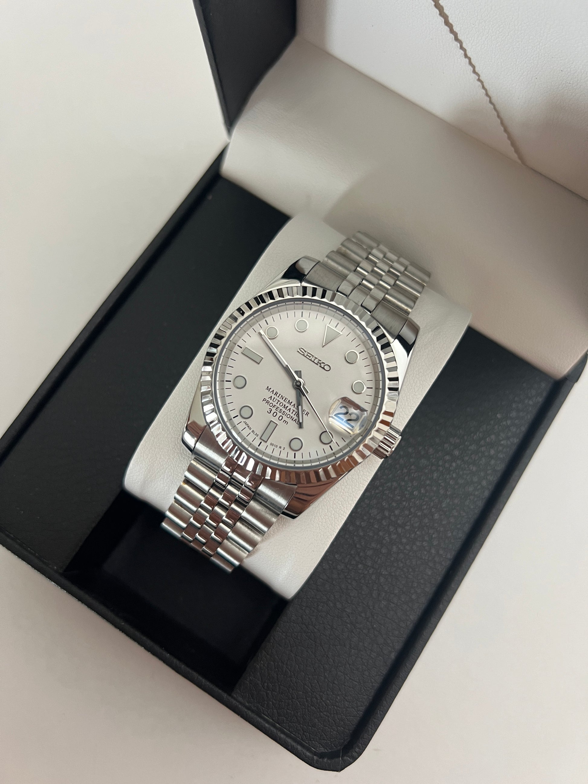 White Datejust Custom Seiko Mod