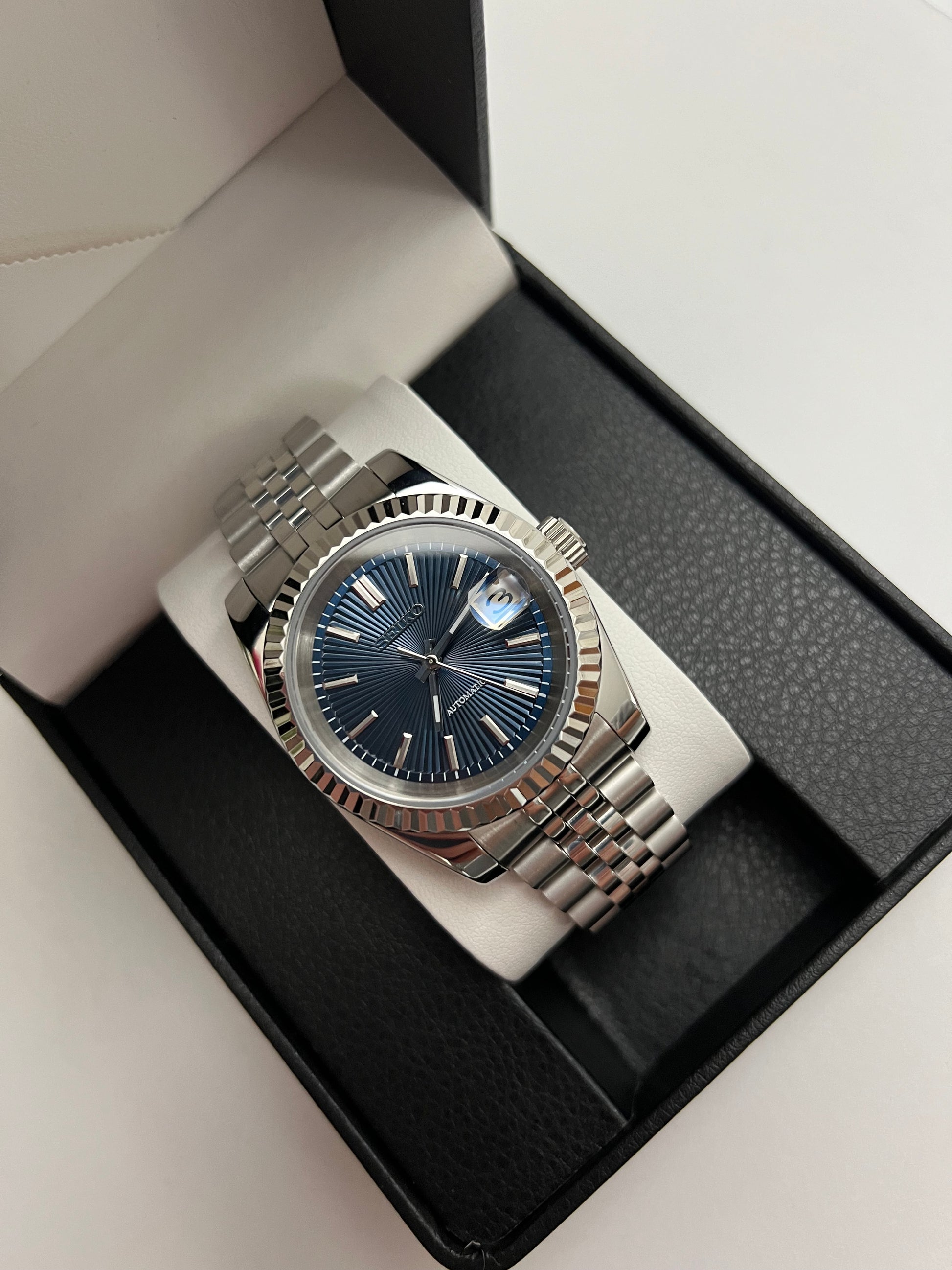 Blue Classic Datejust Custom Seiko Mod
