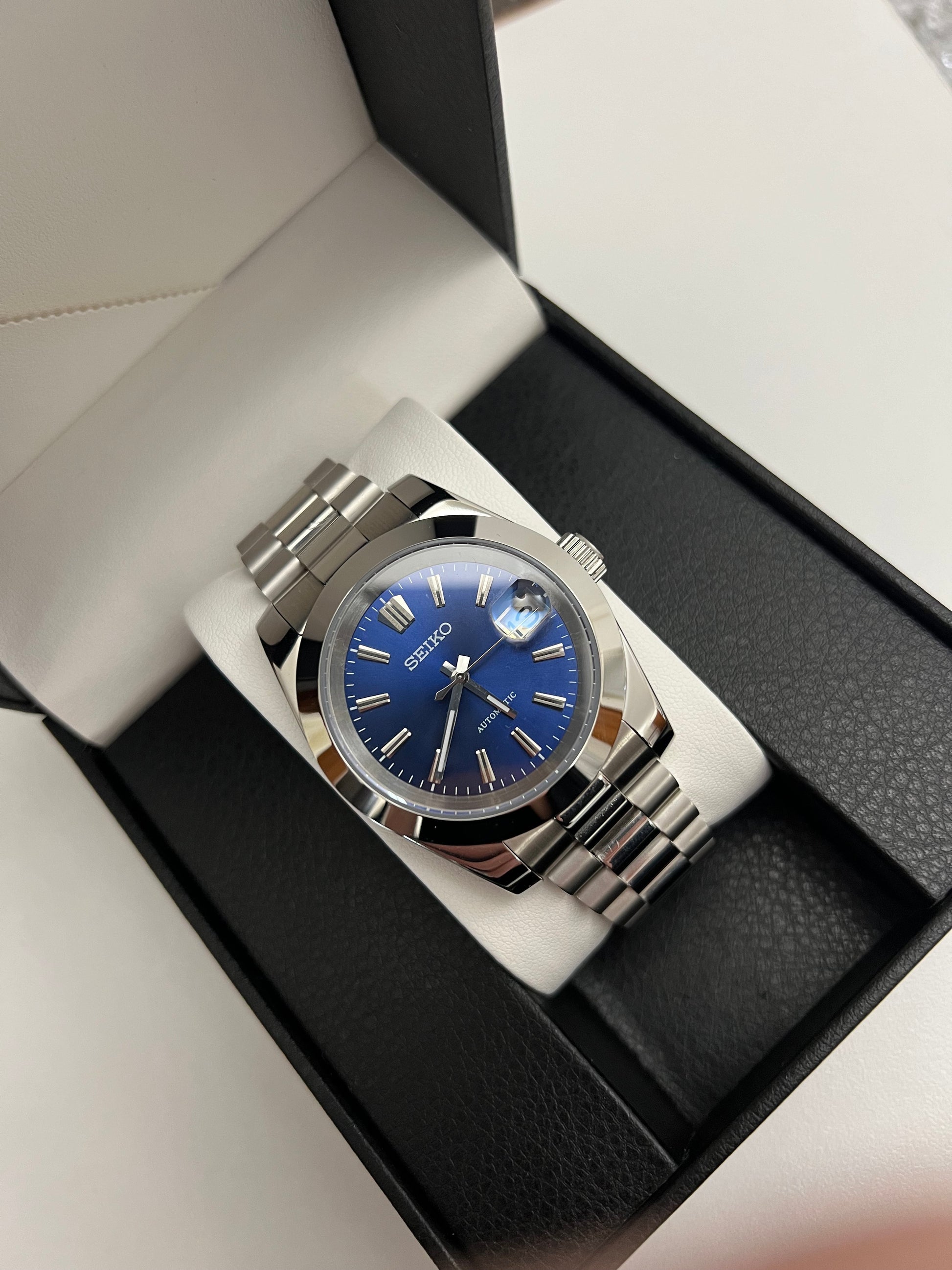 Blue Sunburst Datejust Custom Seiko Mod