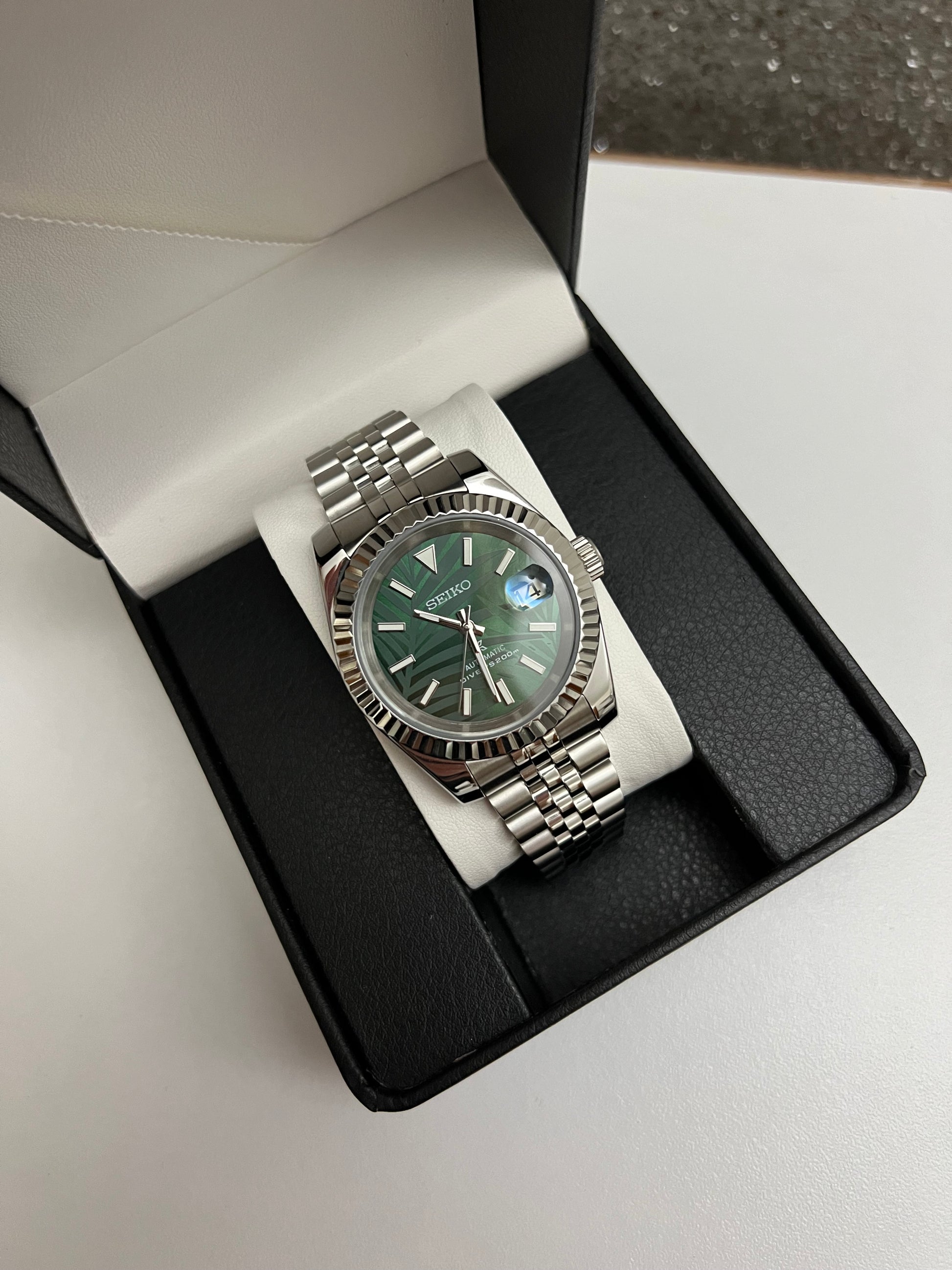 Green Palm Datejust Custom Seiko Mod