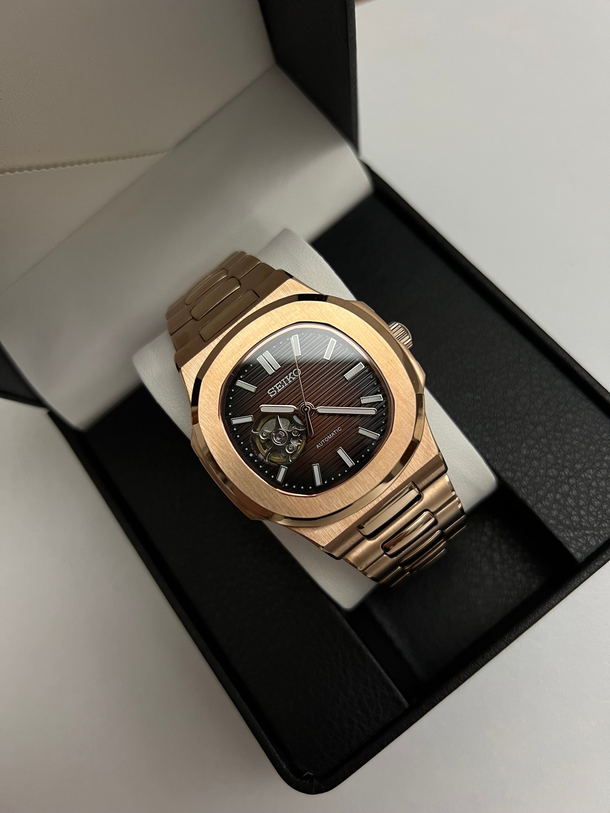 Open Heart Rose Gold Nautilus Custom Mod