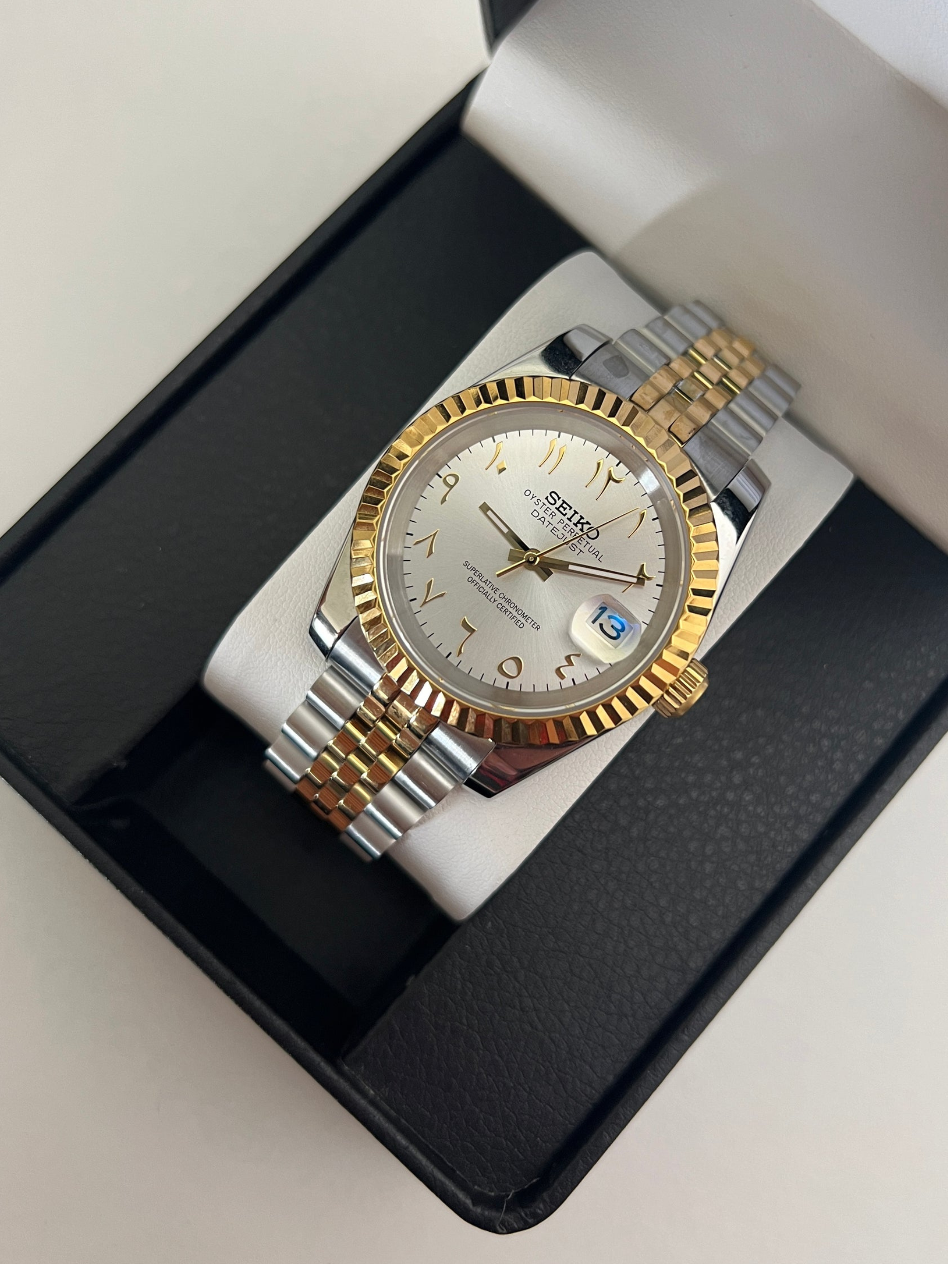Two-Tone Arabic Datejust Custom Seiko Mod