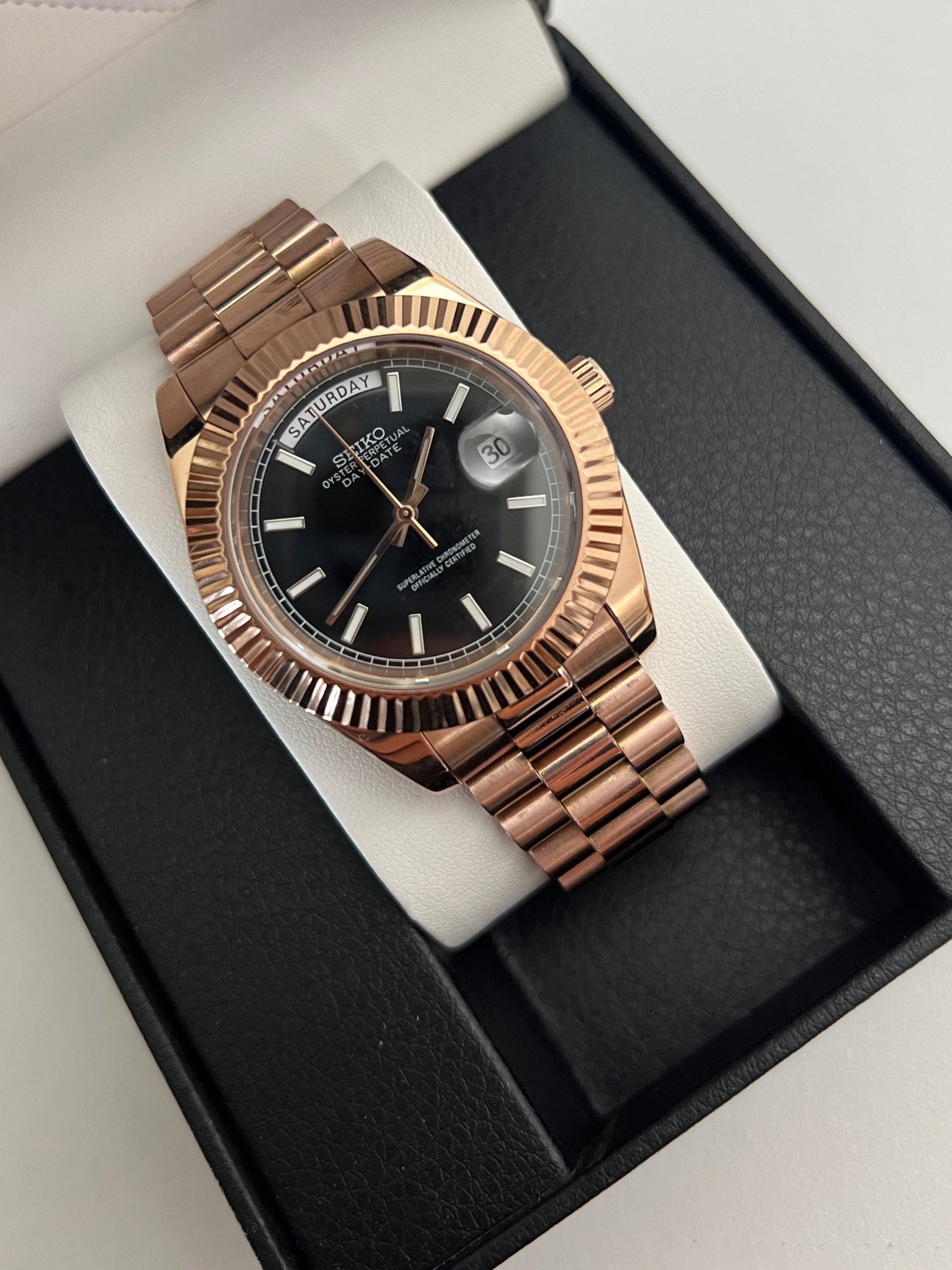 Black DayDate Custom Seiko Mod