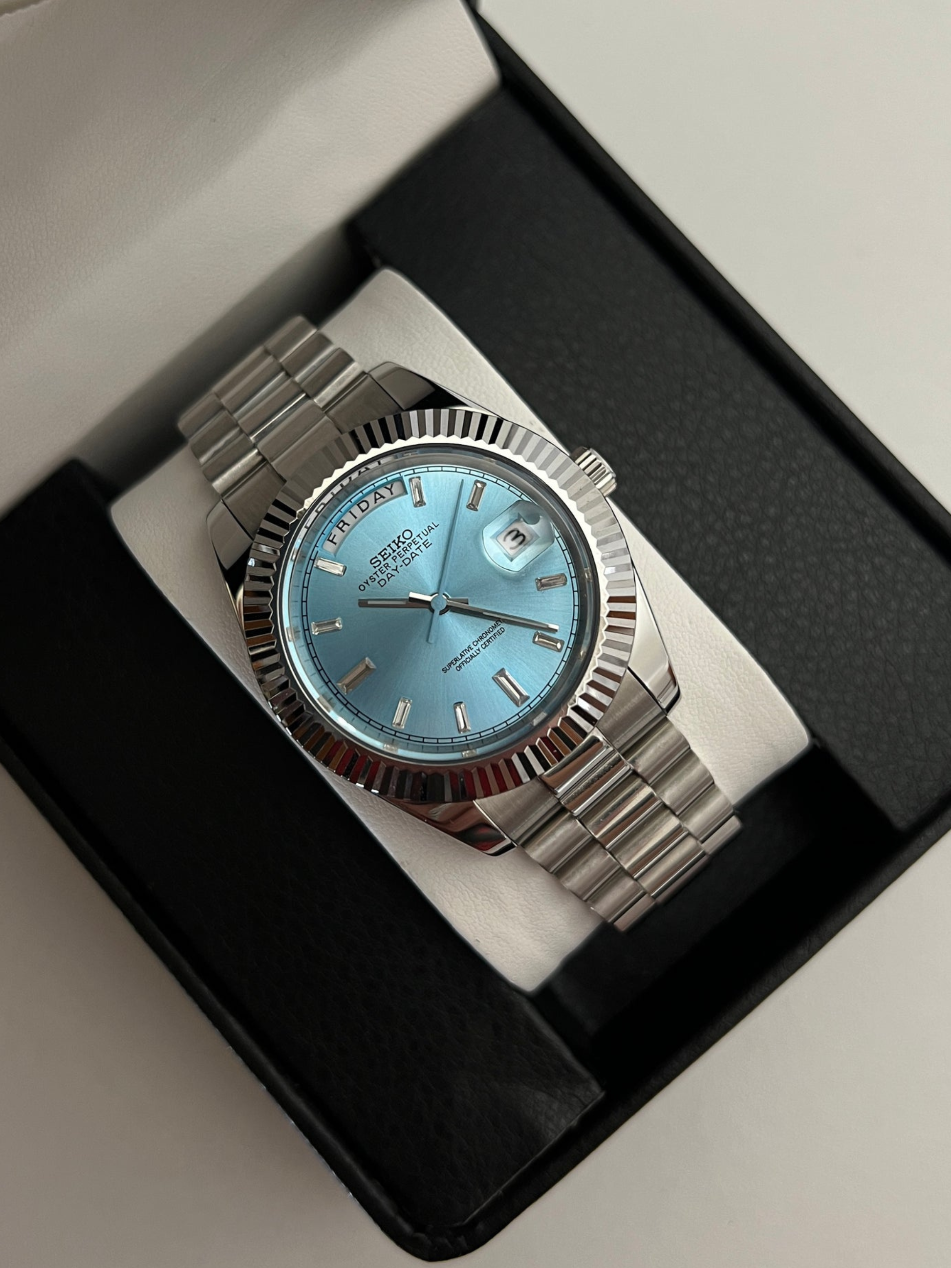 Sky Blue DayDate Custom Seiko Mod